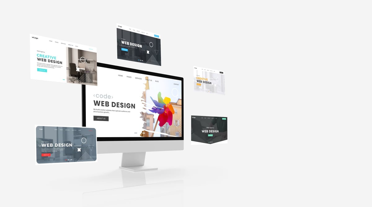 Web design studio sample pages showcasing creative concepts