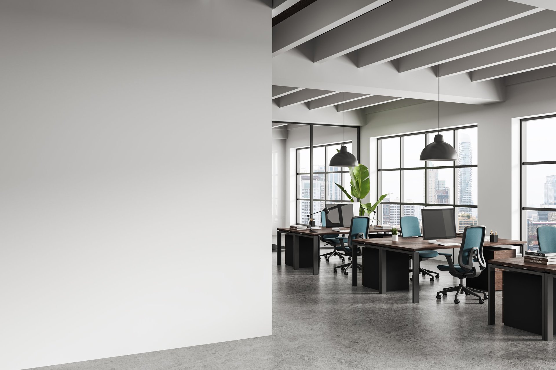 Contemporary office interior with modern workspace