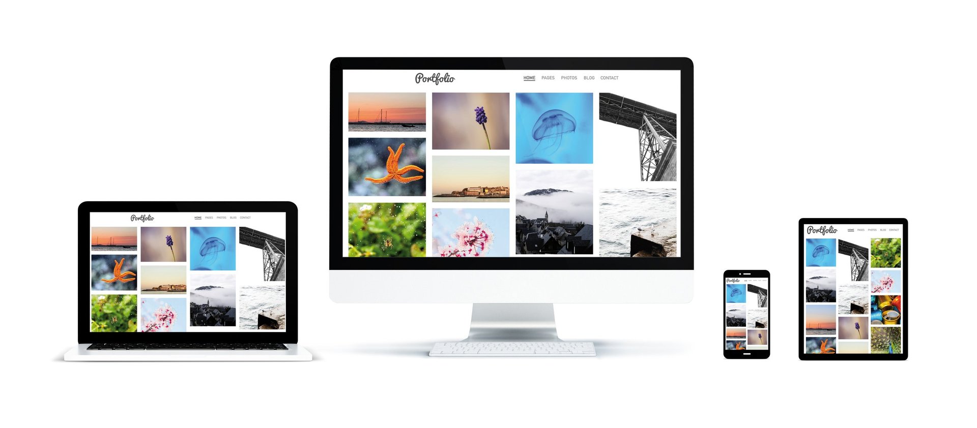 Portfolio website on devices